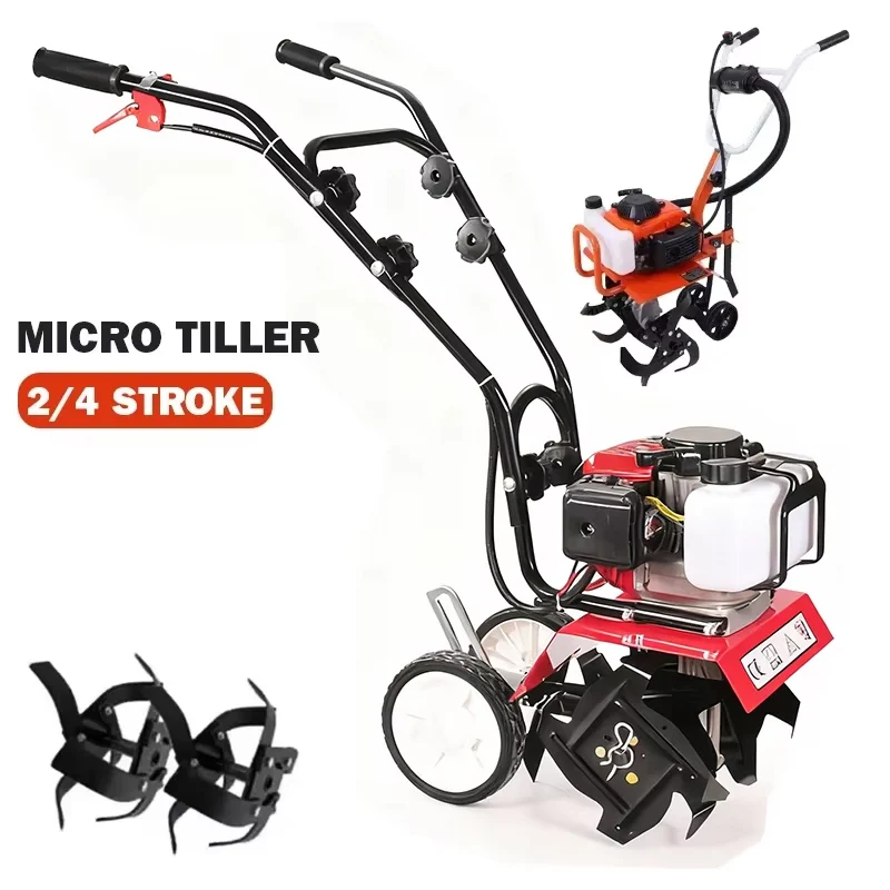 Farming Equipment For Agriculture - ガソリン式小型耕運機 電動歩行式耕運機 2ストローク/4ストローク ガス式除草・土壌耕運機 ロータリー耕運機