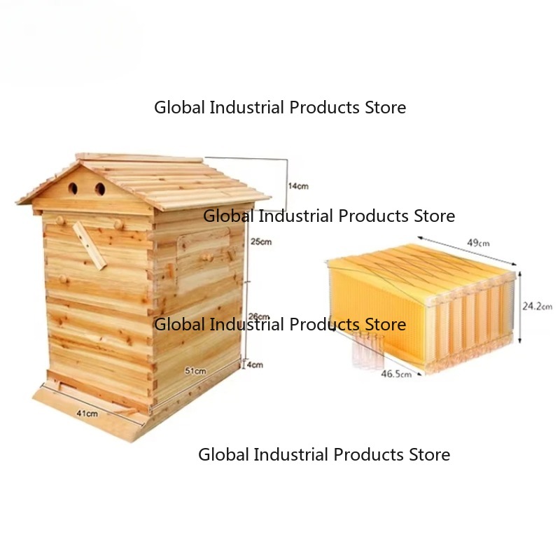 Beehive Frame Wax - 7つの自動フレームを備えた中国産モミ材ワックスコーティング済み自動蜂の巣箱