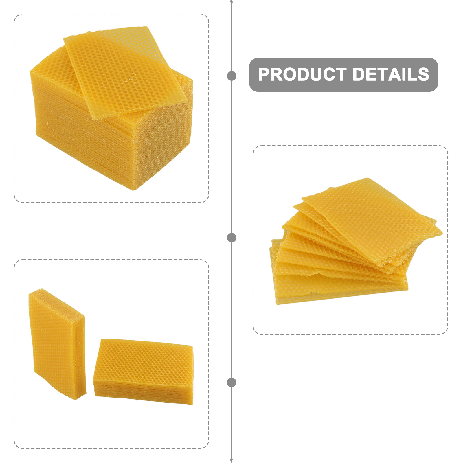 Beehive Frame Wax - 蜂の巣ワックスフレーム 9cm524x 設備品家具用ニス仕上げ金黄色手工芸品蜂蜜の香り蜂の巣
