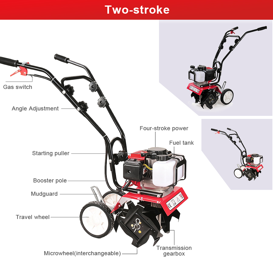 タンフルガソリン式マイクロ耕運機ミニ多機能ロータリーティラー - Farming Equipment For Agriculture のレビューと価格