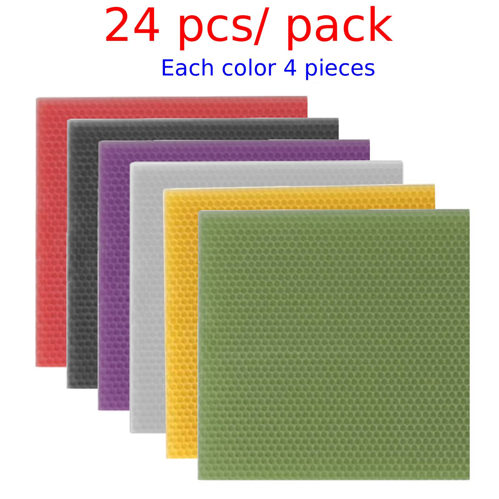 24枚のカラフルなハニカムワックスシート、蜂の巣枠用ワックス - Beehive Frame Wax のレビューと価格